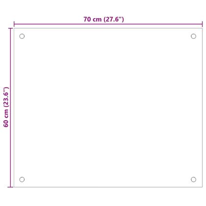 Кухненски гръб, прозрачен, 70x60 см, закалено стъкло