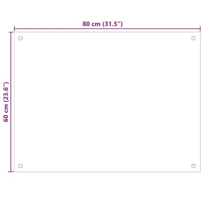 Кухненски гръб, прозрачен, 80x60 см, закалено стъкло