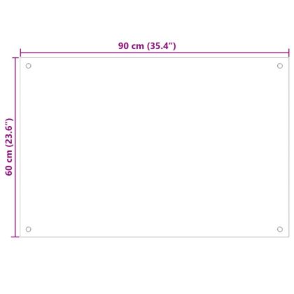 Кухненски гръб, прозрачен, 90x60 см, закалено стъкло