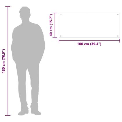 Кухненски гръб, прозрачен, 100x40 см, закалено стъкло