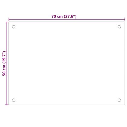 Кухненски гръб, черен, 70x50 см, закалено стъкло