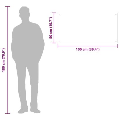 Кухненски гръб, черен, 100x50 см, закалено стъкло