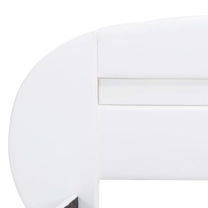 Рамка за легло с LED, бяла, изкуствена кожа, 100x200 cм
