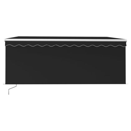 Ръчно прибиращ се сенник с щора, 3,5x2,5 м, антрацит