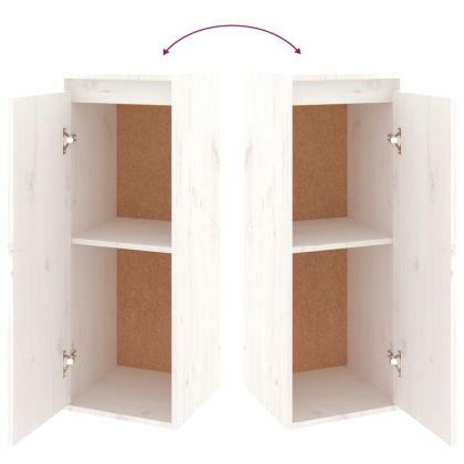 ТВ шкафове, 5 бр, бели, бор масив