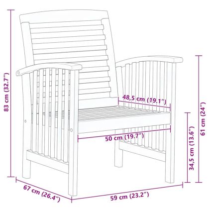 Градински столове, 2 бр, акация масив