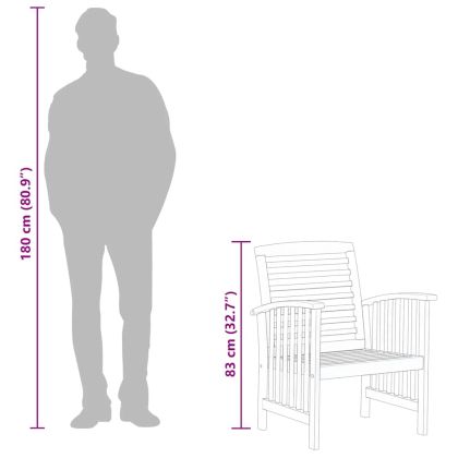 Градински столове, 2 бр, акация масив