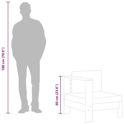 Среден диван с 1 подлакътник кремавобял акация масив