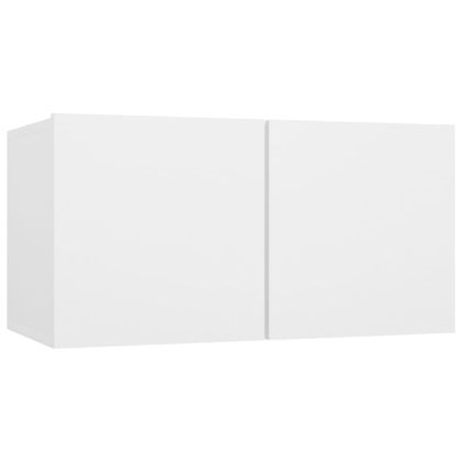 Комплект ТВ шкафове от 8 части инженерно дърво Бял гланц