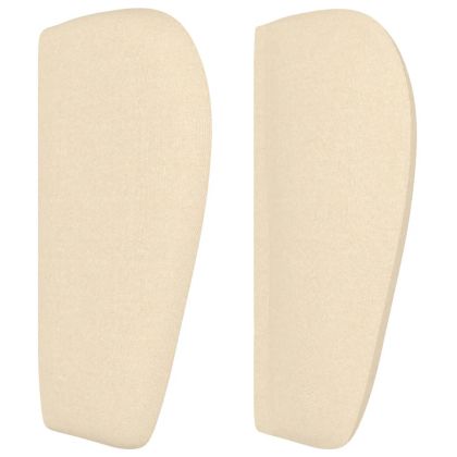 Горна табла за легло с уши, кремава, 163x23x78/88 см, плат