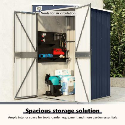 Градинска барака стенен монтаж антрацит 118x100x178 см стомана