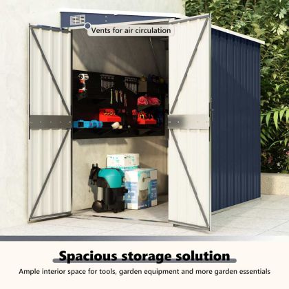 Градинска барака стенен монтаж антрацит 118x194x178 см стомана