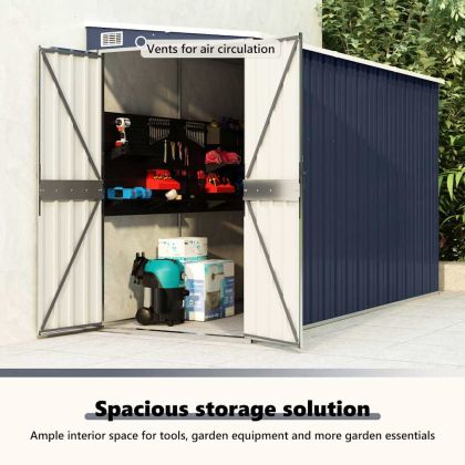 Градинска барака стенен монтаж антрацит 118x288x178 см стомана