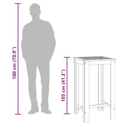 Градинска бар маса 60x60x105 см масивна акация