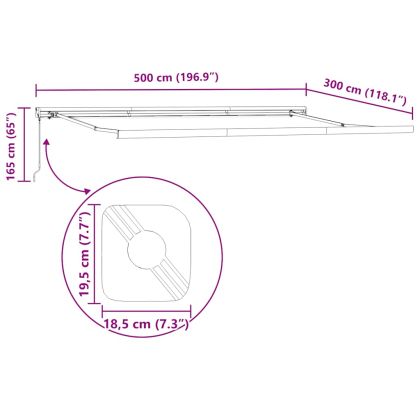 Автоматично прибираща се тента, бордо, 300x250 см