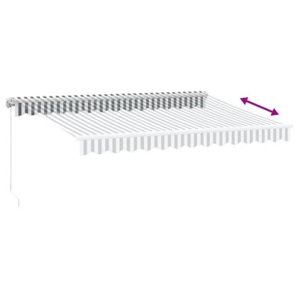 Ръчно прибираща се тента, антрацит и бял, 350x250 см