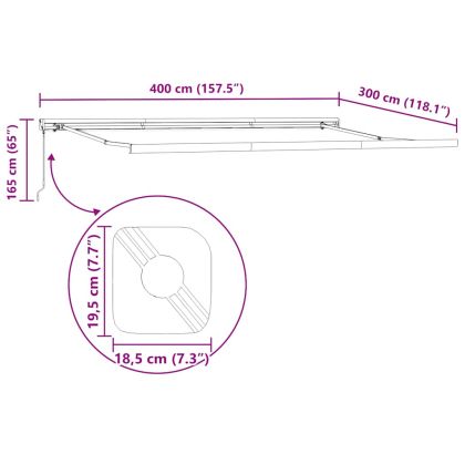 Прибираща се тента антрацит и бял 4x3 м плат и алуминий