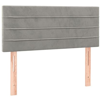 Боксспринг легло с матрак, светлосива, 120x190 см, кадифе