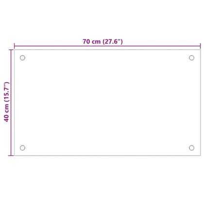 Кухненски гърбове, 2 бр, бял, 70х40 см, закалено стъкло