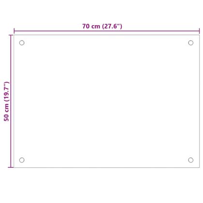 Кухненски гърбове, 2 бр, бял, 70x50 см, закалено стъкло