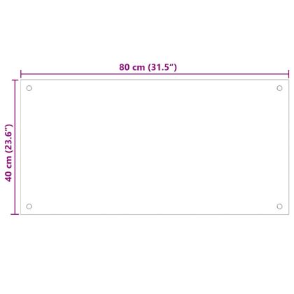 Кухненски гърбове, 2 бр, бял, 80x40 см, закалено стъкло