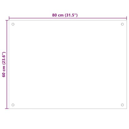 Кухненски гърбове, 2 бр, бял, 80x60 см, закалено стъкло