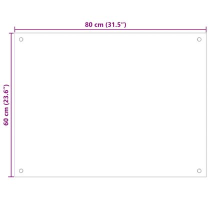 Кухненски гърбове, 2 бр, прозрачен, 80x60 см, закалено стъкло