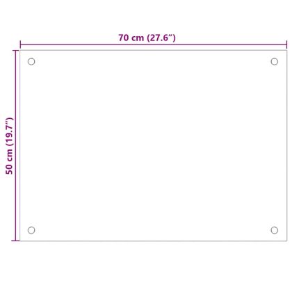 Кухненски гърбове, 2 бр, черен, 70x50 см, закалено стъкло
