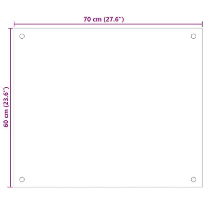 Кухненски гърбове, 2 бр, черен, 70x60 см, закалено стъкло