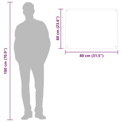 Кухненски гърбове, 2 бр, черен, 80x60 см, закалено стъкло