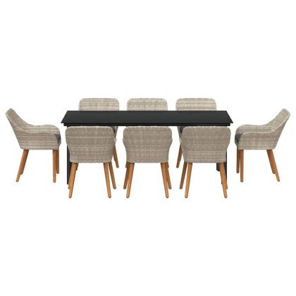 Трапезен комплект Светлосиво Полиратан