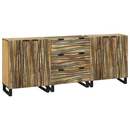 Комплект мебели за баня с чекмедже 3 pcs Кафяво Инженерно дърво