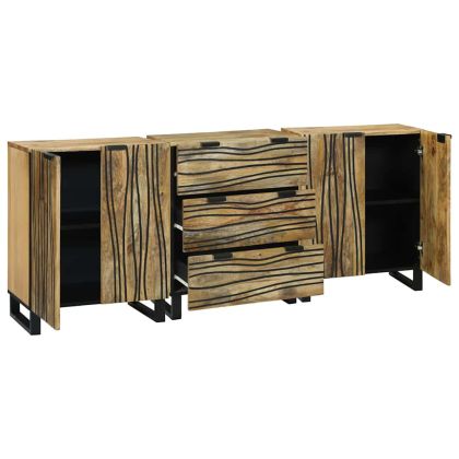 Комплект мебели за баня с чекмедже 3 pcs Кафяво Инженерно дърво