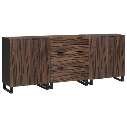 Комплект мебели за баня с чекмедже 3 pcs Кафяво Инженерно дърво