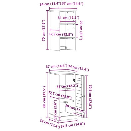 Комплект мебели за баня VIGO Кафяв и бял 37 x 34 x 150 см