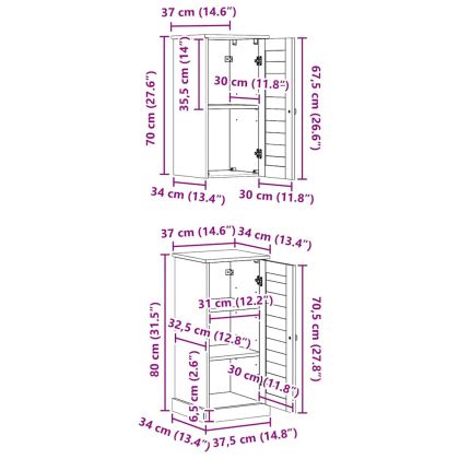 Комплект мебели за баня с рафт VIGO 2 pcs Кафяво и медно кафяво