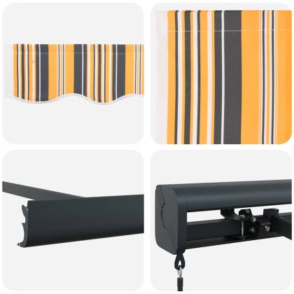 Сгъваем навес Многоцветен 350 x 250 cm Текстил и Метал