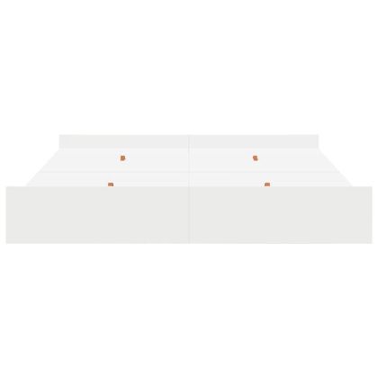 Легло с място за съхранение Бяло 200 x 200 cm Инженерно дърво