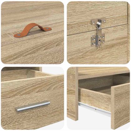 Легло с място за съхранение с таблото Сонома дъб 200 x 200 cm