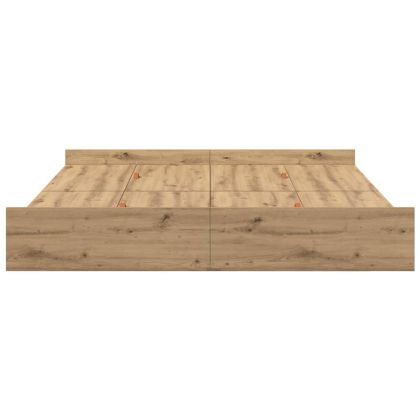 Легло с място за съхранение Дъб 200 x 200 cm Инженерно дърво