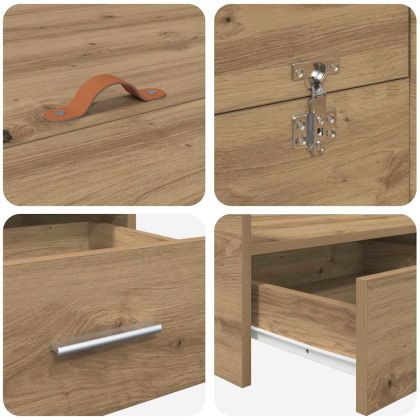 Легло с място за съхранение Дъб 200 x 200 cm Инженерно дърво