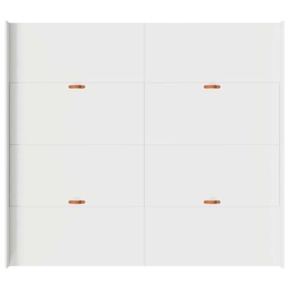 Легло с място за съхранение Бяло 180 x 200 cm Инженерно дърво