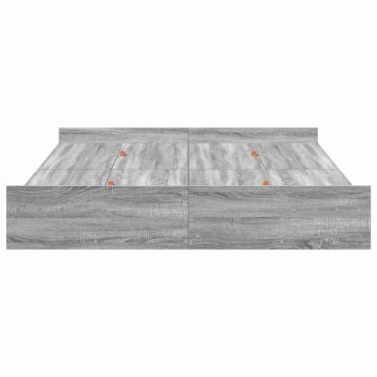 Легло с място за съхранение с таблото Сив Сонома 150 x 200 cm