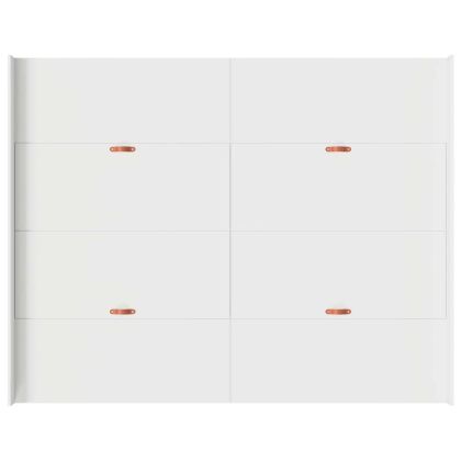 Легло с място за съхранение Бяло 140 x 200 cm Инженерно дърво