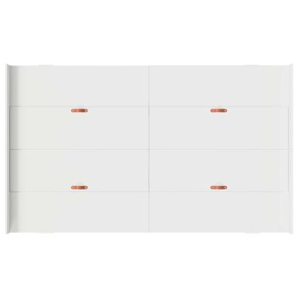 Легло с място за съхранение Бяло 120 x 200 cm Инженерно дърво