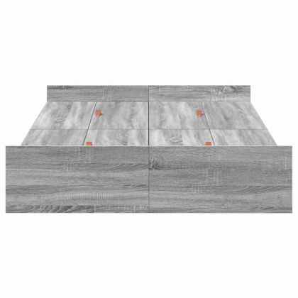 Легло с място за съхранение с таблото Сив Сонома 120 x 200 cm