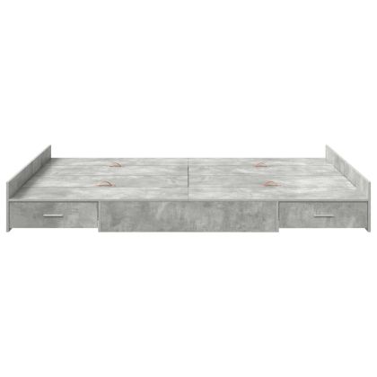 Легло с място за съхранение Циментено сиво 135 x 190 cm