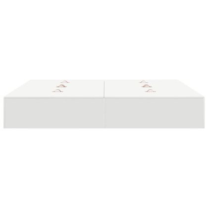 Легло с място за съхранение Бяло 180 x 200 cm Инженерно дърво