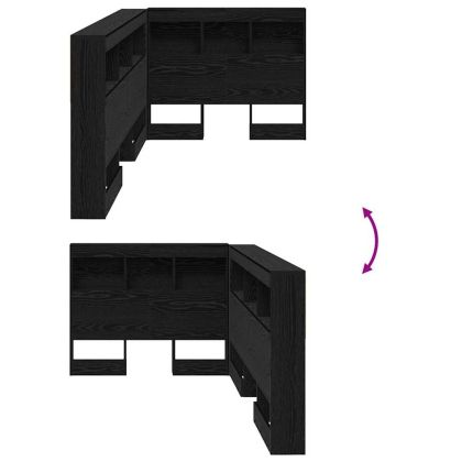 Табла за съхранение с рафт Черния дъб 80 cm Инженерно дърво