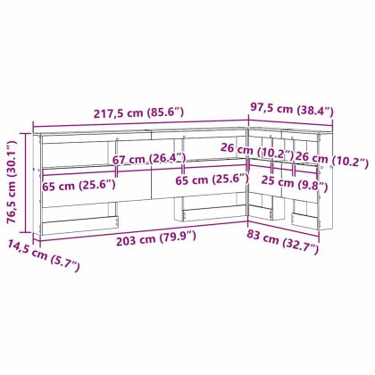 Табла за съхранение с рафт Циментено сиво 80 cm Инженерно дърво